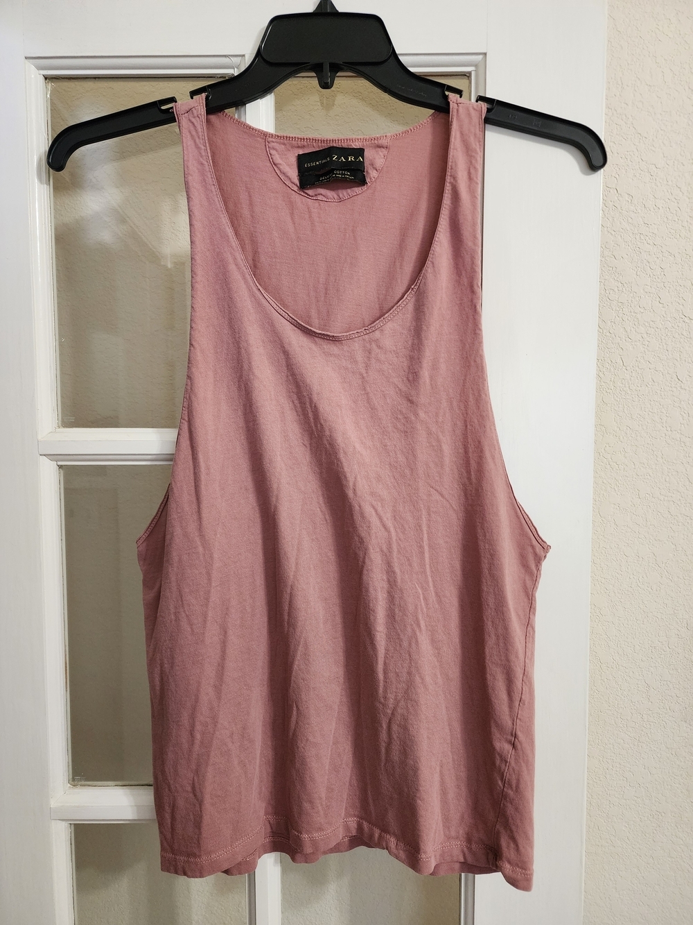 Zara Essentials Dusty Pink Oversized Tank Top Made in Portugal M